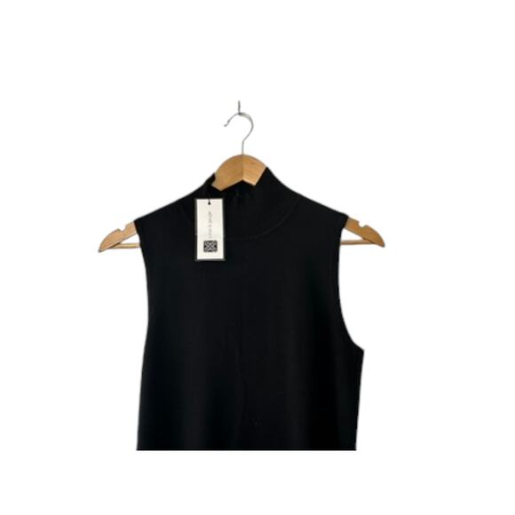 Cable & Gauge Black Mock Neck Sleeveless Ribbed Sheath Dress Women's Small New - Picture 4 of 9